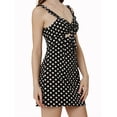 thumbnail image 2 of Lovito Casual Polka Dot Drawstring Cut Out Ruffle Dress, 2 of 5