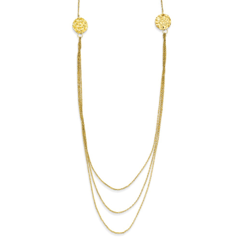 Solid 14k Yellow Gold 3 Layer Rope 