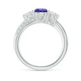 thumbnail image 2 of ANGARA Natural Tanzanite and Diamond Three Stone Bypass Engagement Ring in 14K White Gold for Women (Size-6mm) | December Birthstone, Anniversary, Jewelry Gift for Women | Natural Tanzanite Ring, 2 of 8