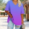 thumbnail image 4 of Zpanxa Womens Summer Tops, Women's Oversized Cotton T-Shirt V-Neck Short Sleeve Solid Color Casual Loose Fit Summer Top Breathable Basic Tee Shirt, 4 of 7