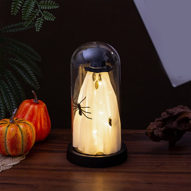 Decoraciones de Halloween, adornos de Halloween, regalos de Halloween, sombrero de mago de Halloween, luz nocturna fantasma colgante, adornos fantasma de plástico