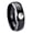 Black 2 Tone Polish Edge, variant on 8-Ball Dome Black And Rose Gold Tungsten Wedding Ring 10MM