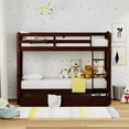 thumbnail image 2 of Arca Solid Wood Twin Over Twin Bunk Bed, Hanging Nightstand, and Underbed Storage Drawers in Espresso, 2 of 10