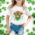 thumbnail image 2 of St Patrick's Day Girls Casual Short Sleeve Printed Tee Shirt for Festive Size:3-4 Years, 2 of 4