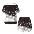 thumbnail image 5 of Picia Piano Keys With Musical Notes Pajamas Sets for Women Soft Short-Sleeved Pjs with Lounge Shorts Two Piece Sleepwear-4X-Large, 5 of 9