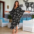 thumbnail image 4 of DISNIMO Sun Moon Print Women's Plus Size Kaftan Dress Swimsuit Coverup V-Neck Batwing Sleeve Caftan Dresses Lightweight Loose Swimwear Coverups for Party Pool Beach, 4 of 7