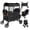 Black-4 Seater, variant on TouHeart Wagon Stroller for 2 Kids, 3-in-1 Foldable Stroller Wagon with Canopy, 5-Point Harness, 180° Adjustable Handle, Removable Seats, Black
