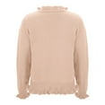 thumbnail image 5 of Elegant Long Sleeve Ribbed Knit Cardigan for Women Cozy Soft Yarn Open Front Design with Fringe Trim Casual Comfort Wear Women Casual Dress Sweater Long Sleeve Hoodie Womens Long Hooded Sweatshirt, 5 of 5