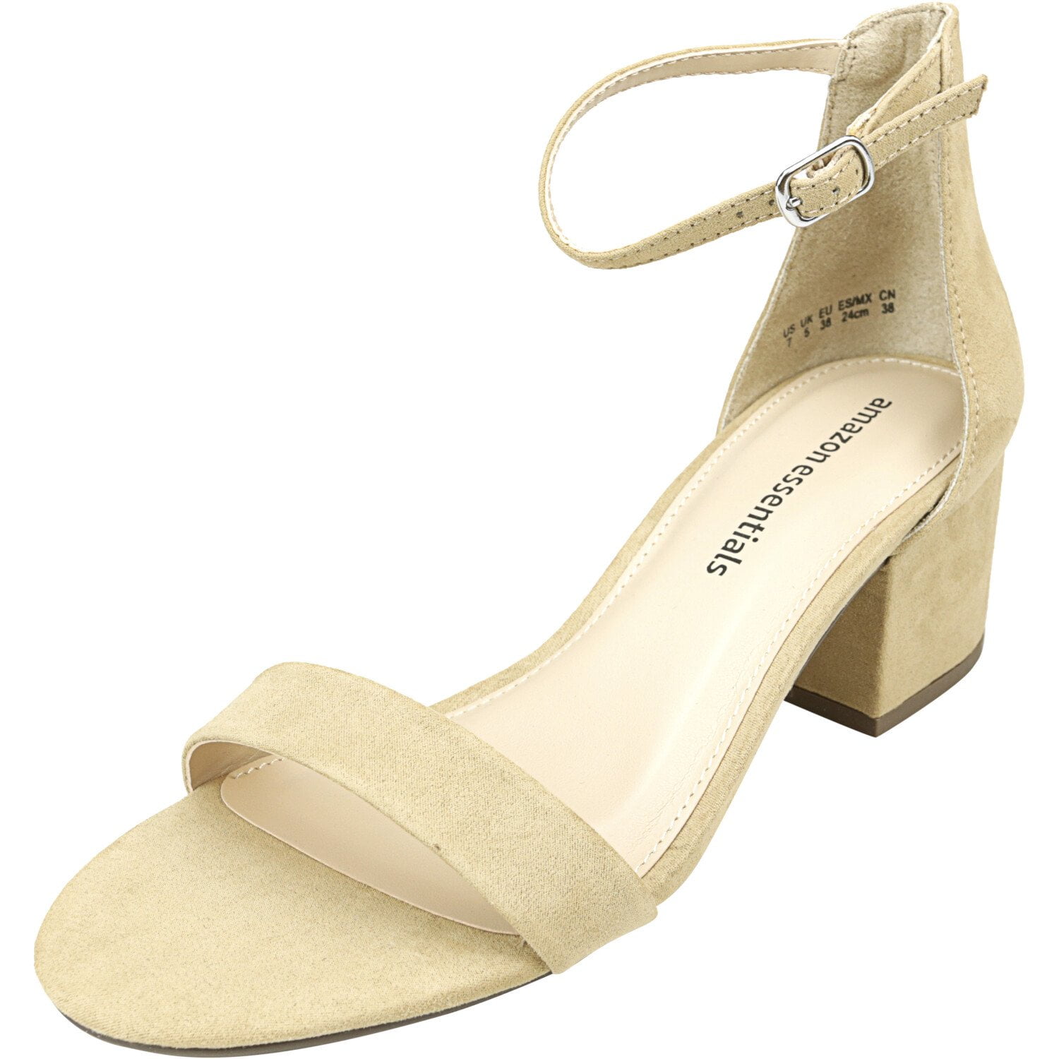Amazon Essentials Women's Heeled Sandal Tan AnkleHigh Heel 7 M