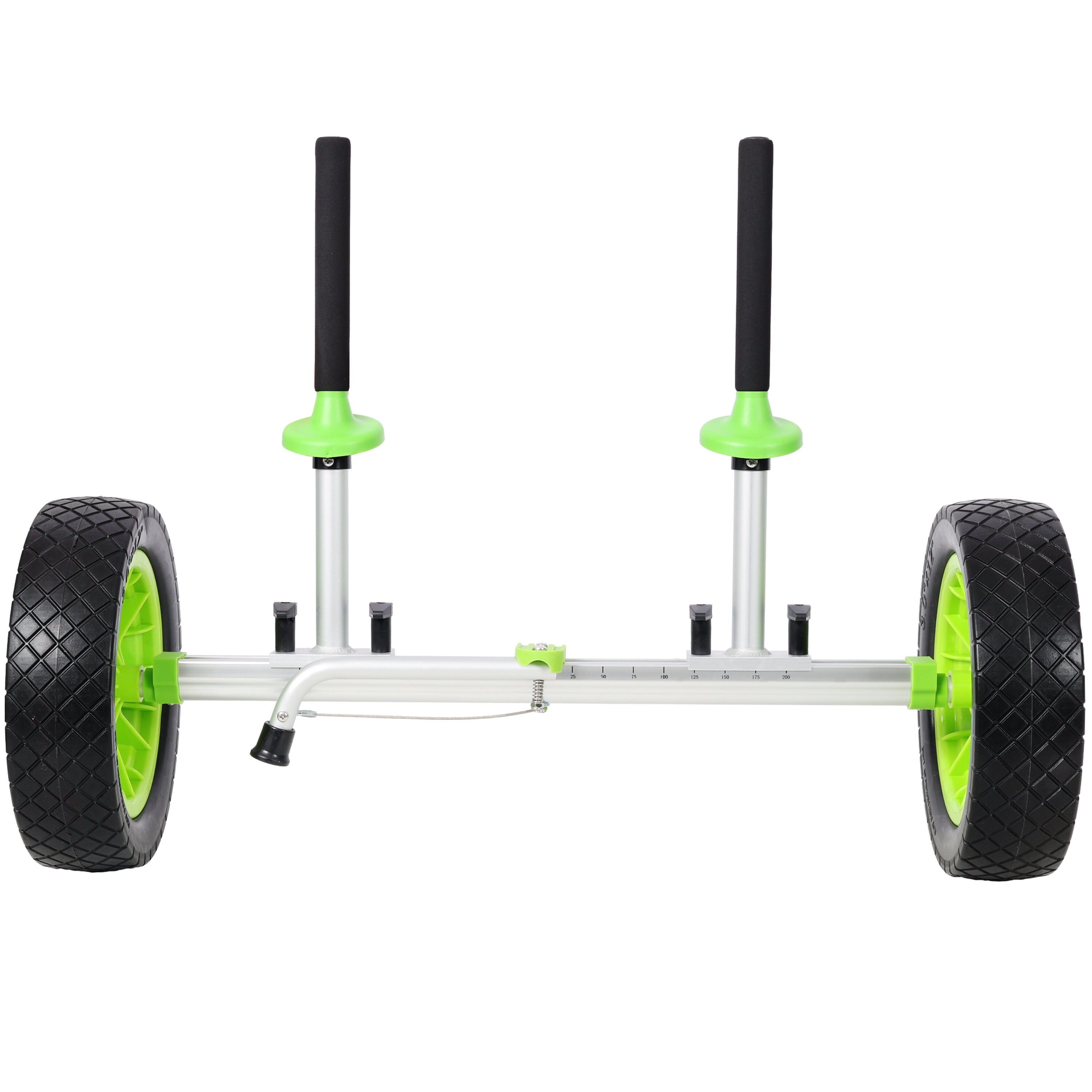 , Sit On Top Kayak Cart, Heavy-Duty Plug-in Kayak Cart Dolly with 12 Inch Solid Wheels,Width Adjustable, Green ,Aluminium ,