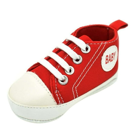 

Newborn Baby Unisex Canvas Shoes Cloth Soft Cotton Bottom Sneaker Cribe Shoes Frist Walkers