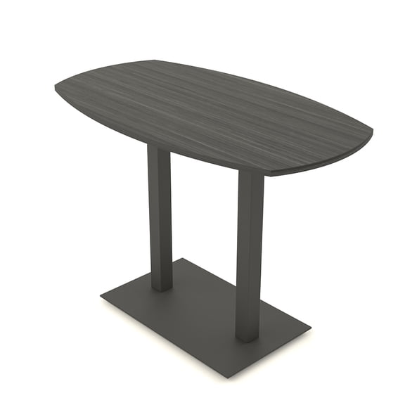 60" Small Arc Boat Bistro Height Table Square Double Base Bar Table