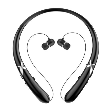 Bluetooth 5.0 Headphones Retractable Earphones Neckband Sport Wireless Earbuds Stereo Waterproof Noise Cancelling Headsets with Mic for iPhone Samsung (Best Headphones Under 50 Uk)