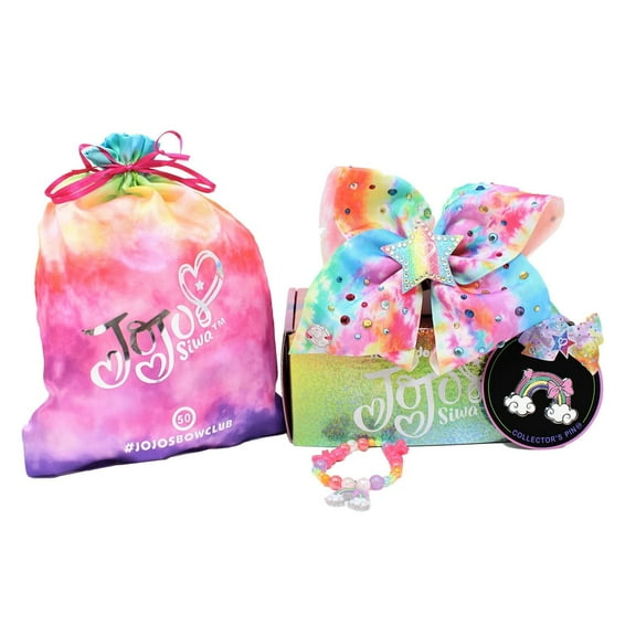 Signature Jojo Siwa Bows - Exclusive Bow Collection - Edition #50 - One Large Limited Edition Hair Bow & Collectors Pin   Accessories From JOJO SIWAS OFFICIAL BOW CLUB in a giftable box