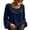 Navy, variant on cocolona Womens Crew Neck Pullover Linen Tops Loose Casual Long Sleeve Shirts Solid Color Breathable Blouses