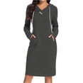 thumbnail image 2 of Cmfcve Women's Casual Dresses Long Sleeve Wrap Hooded Sweatshirt Dress V-Neck Pocket Travel Midi Dresses, 2 of 6