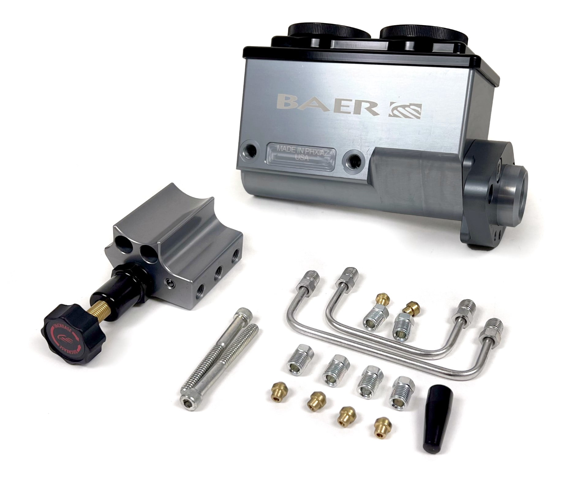 Baer Brakes 6805209 ReMaster 2-Bolt GM/Ford Master Cyl Combo Kit, 15/16" bore, Left port, Grey