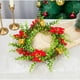 thumbnail image 1 of Xihbxyly Corona Navideña con Diseño de Anillo de Vela Artificial, Luz Led Cálida, Ideal para Interiores y Exteriores, Ideal para Celebraciones Navideñas, Estilo Ratán con Frutos Rojos, 33 X 33 X 5 Cm, 1 of 6