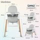 thumbnail image 4 of Bebbly Silla Alta para Bebé con Patas de Madera Antiderrapante Asiento Ergonómico con Charola y Arnés de Seguridad Ideal para Comer o Jugar Niños y Niñas desde 6 Meses Moderna y Fácil de Limpiar, 4 of 8