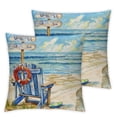 thumbnail image 2 of Nawypu Set of 2 Summer Beach Pillow Cover Tropical Sea Ocean Cushion Case Blue Throw Pillow Case Summer Decorative Cushion Cover for Indoor Outdoor Couch Bed Sofa Home Decoration White, 2 of 6