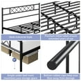thumbnail image 2 of Topeakmart California King Metal Bed Frame with Crisscross Headboard & Footboard, Black, 2 of 9