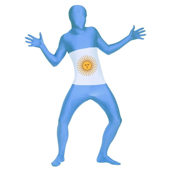 AltSkin Full Body Spandex World Cup Zentai Suit - Argentina Flag Design - Bodysuit Costume (X-Large (6'3" - 6'7"))