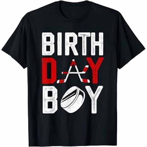 Boy Birthday Party Decorations Hockey Winter Sports Fans T-Shirt