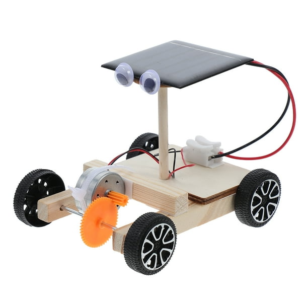 Mini coche solar de juguete de madera para armar, juguete científico educativo para niños