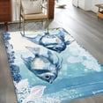 thumbnail image 2 of Ocean Fish Area&nbsp;Rug 4x6ft Nautical Retro Watercolor Blue Marine Life Seaweed Non-Slip&nbsp;Washable Square&nbsp;Rugs Soft Felt Indoor Floor Mat for Bedroom Kitchen Living Room Bathroom, 2 of 9