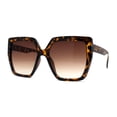 thumbnail image 3 of Womens Oversize Angular Butterfly Plastic Fashion Sunglasses Tortoise Brown, 3 of 4