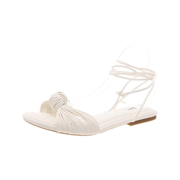 On 34th Womens Jenniee Faux Leather Flat Strappy Sandals