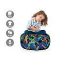 thumbnail image 2 of Gecko Storage Toy Bag Chair, Exotic Colorful Lizards on Monstera Leaves Background Tropical Flora Fauna Pattern, Stuffed Animal Organizer Washable Bag, Small Size, Multicolor, by Ambesonne, 2 of 3