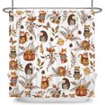 thumbnail image 6 of Nanqianyi Happy Fall Polyester Shower Curtain,Woodland Fox Raccoon,Waterproof Bathroom Decor Curtains with Hooks,72 W x 84 H Inch, 6 of 7