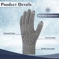 thumbnail image 5 of Bocaoying 3 Pairs Winter Touch Screen Warm Gloves for Men Women, Brushed Fleece Thermal Elastic Gloves for Driving Cycling Skiing, Thick Soft Knit Lining Gloves for Cold Weather, 5 of 7