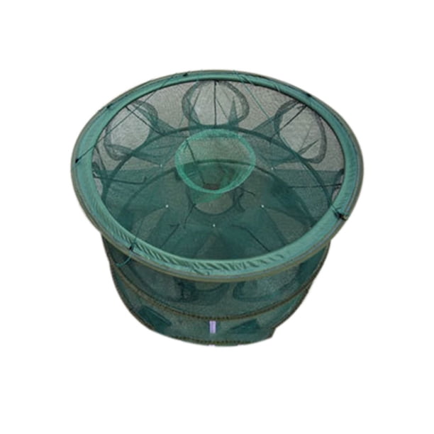 Soidarity Red de trampa de pesca redonda, jaula de cangrejo de malla, cangrejo de río, langosta, apertura automática, plegable Pescar No.08 Soidarity HW5407-08
