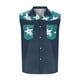 thumbnail image 3 of Camisas de Cuello para Hombres, Moda Casual Día de la Independencia Imprimir Turndown Bolsillos sin Mangas Tanque Deportivo, 3 of 5