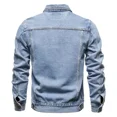 thumbnail image 5 of Abrigo de jeans para hombre, chaqueta vaquera azul ajustada con botones, chaqueta vaquera para hombre, precio barato y moderno, ropa de abrigo de invierno de una pieza más barata, nueva G, 5 of 5