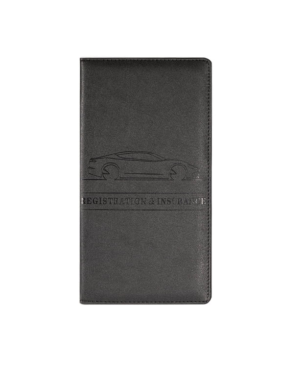 Car Registration Insurance Card Holder Synthetic Leather Magnetic Closure Universal Fit Glove Box Organizer Document Storage Wallet for Auto Driver License Gift