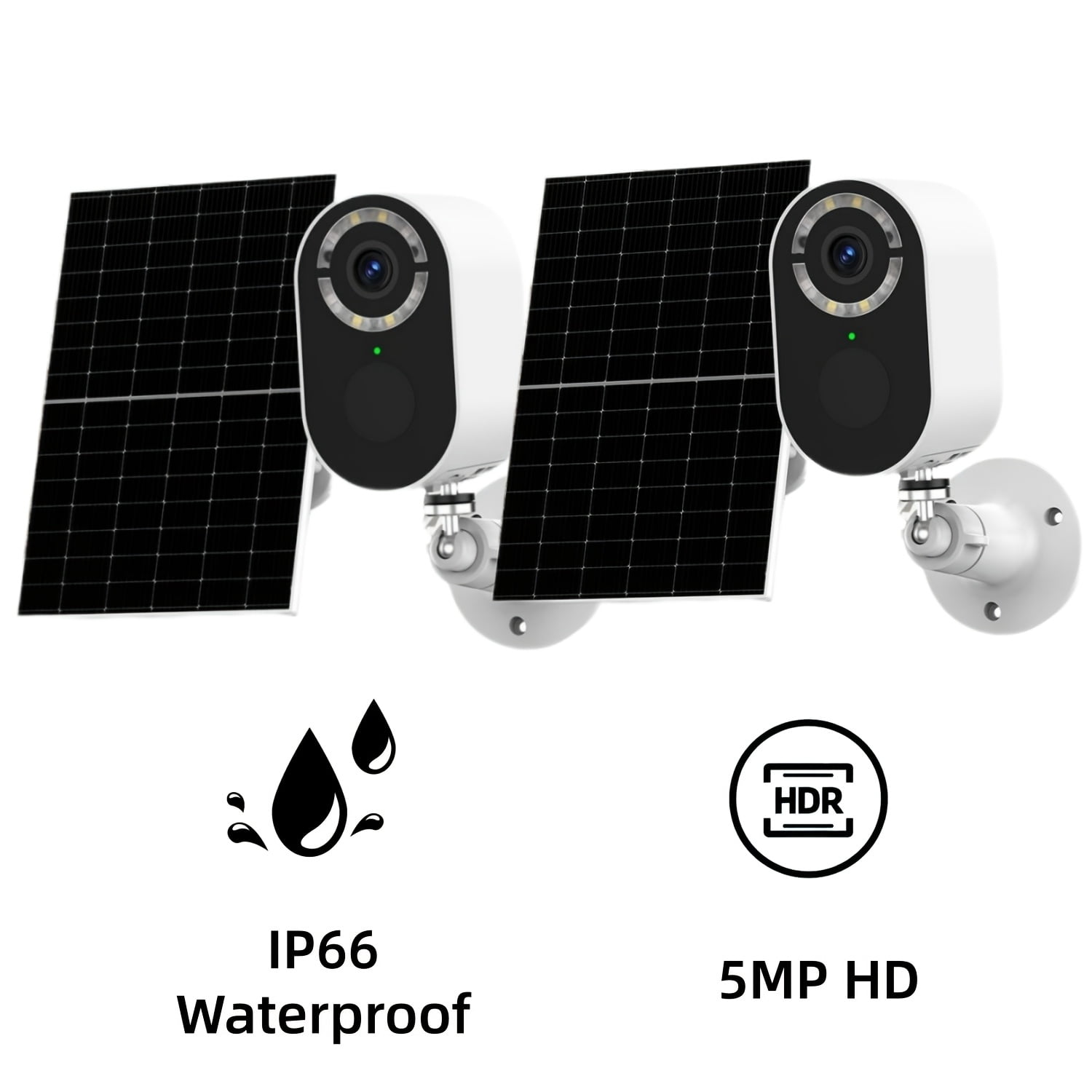 5MP Solar Security Camera Outdoor, 360° Panoramic View, AI Human Detection, Color Night Vision, Two-Way Audio, IP66, WiFi, for Yard Garage Baby Elder Monitor