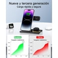 thumbnail image 4 of Cargador Inalámbrico 3 en 1 15W, Soporte de Carga Inalámbrico Portátil, Estación de Carga Inalámbrica con Cable USB-C, Compatible con iPhone 17/16/15/14/13, AirPods, Apple Watch Ultra/SE/Series 10, 4 of 13