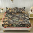 thumbnail image 2 of COEQINE Fitted Sheet & Pillowcase Set, Comfort Wrinkle Free Bed Sheets Set Easy Care Fade Resistant Bottom Bedsheet Snug Fit for Twin Size Bed, Camo Hunting Branch Leaf Green, 2 of 5
