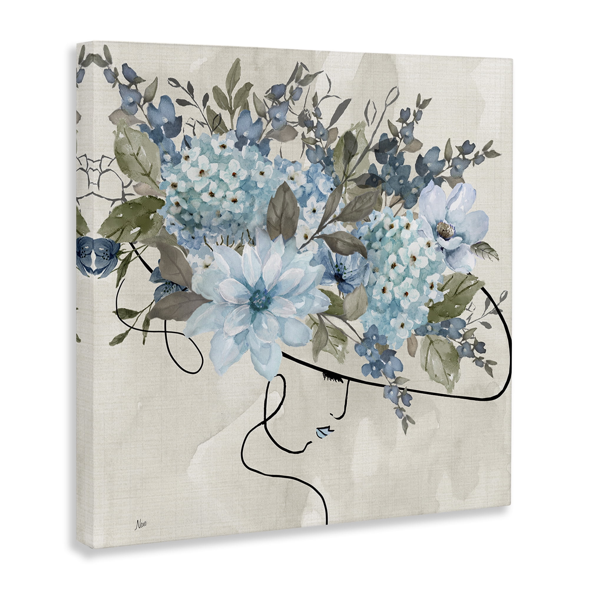 Stupell Industries Floral Fashion Hat Botanical & Floral Painting Gallery Wrapped Canvas Art Print Wall Art, 36 x 36