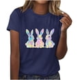 thumbnail image 1 of Pisexur Hauts pour Femmes, Hauts d'Été pour Femmes, Hauts d'Entraînement pour Femmes, T-Shirt Imprimé à Manches Courtes Col Rond, Chandail à la Mode Bleu Foncé, m, 1 of 5