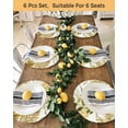 thumbnail image 4 of 15 Inch Round Placemats Set of 6, Brown Green Leaves Non Slip Heat Insulation PP Table Mats, Summer Botanical Farmhouse Watercolor Leaf Washable Place Mats for Kitchen Dining Party Table Decor, 4 of 7