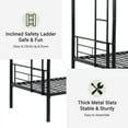 thumbnail image 3 of SYNGAR Twin over Twin Bunk Bed, Metal Bunk Bed with Flat Ladder & Safety Guardrail, Convertible Trundle Bunk Bed Frame, for Dorm, Bedroom, Guest Room, No Box Spring Needed, Black, 3 of 10
