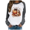 thumbnail image 1 of WEAIXIMIUNG Sweat-Shirt pour Femmes Grande Taille Décontracté Jour de l'Action de Grâce Sans Capuche Col Rond avec Manches Épaules Pull Imprimé, 1 of 3