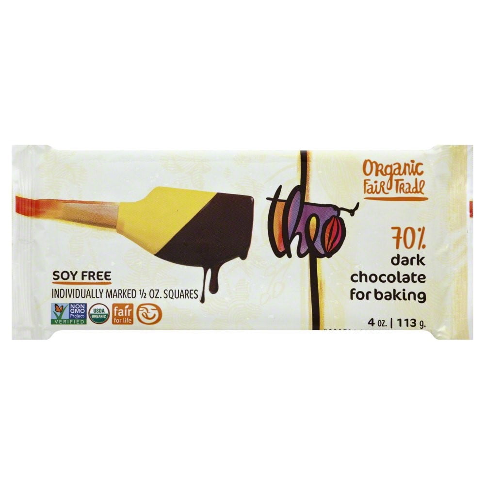Theo Chocolate Baking Chocolate Bar, Dark 70%, 4 Oz by Theo Chocolate