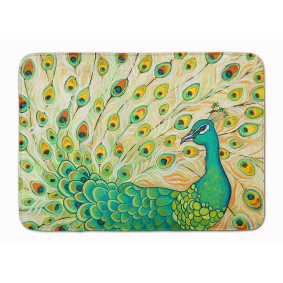 Pretty Pretty Peacock Machine Washable Memory Foam Mat