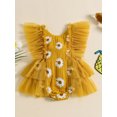 thumbnail image 2 of Nygoyerh Baby Girls Summer Sweet Romper Mesh Ruffles Daisy Print Sleeveless Jumpsuit Newborn Infant Cute Bow Back Bodysuit Toddler Casual Fashion Playsuit 3M 6M 12M 18M 24M, 2 of 9