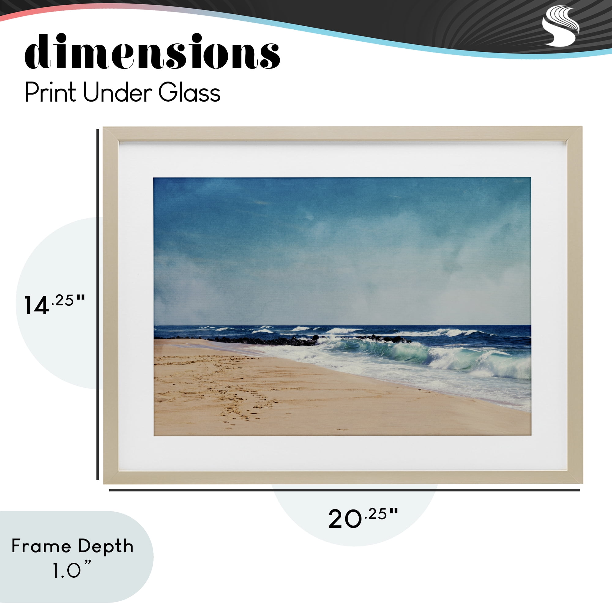 Stupell Industries Atlantic Waves Shoreline Birch Framed Print Under Glass, design by Dirk Wüstenhagen